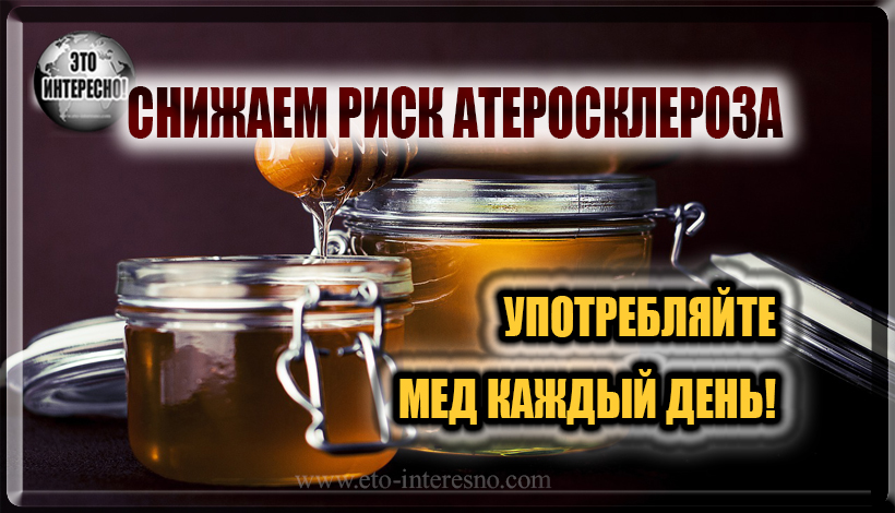 СНИЖАЕМ РИСК АТЕРОСКЛЕРОЗА. УПОТРЕБЛЯЙТЕ МЕД КАЖДЫЙ ДЕНЬ!