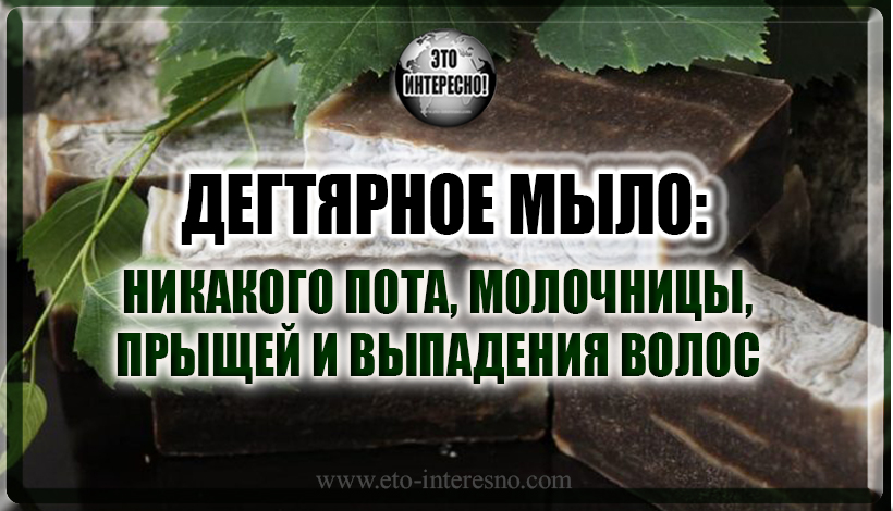 ДЕГТЯРНОЕ МЫЛО: НИКАКОГО ПОТА, МОЛОЧНИЦЫ, ПРЫЩЕЙ И ВЫПАДЕНИЯ ВОЛОС