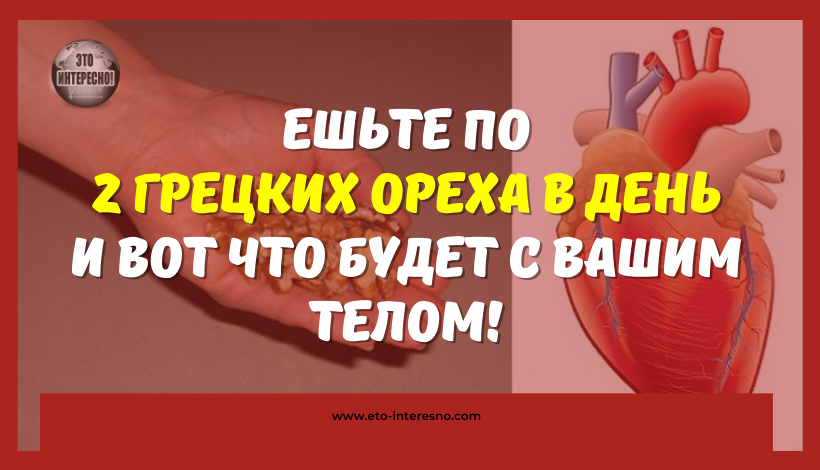 ЕШЬТЕ ПО 2 ГРЕЦКИХ ОРЕХА В ДЕНЬ И ВОТ ЧТО БУДЕТ С ВАШИМ ТЕЛОМ!